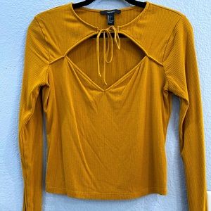 Long sleeve mustard crop top from Forever 21